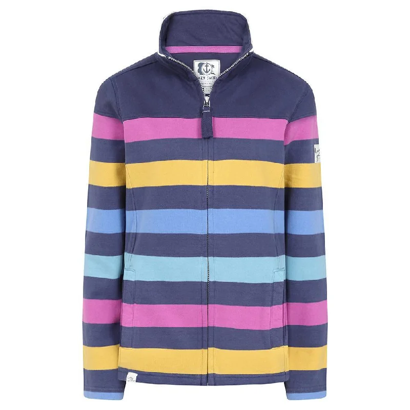 LJ32 - Full Zip Striped Sweatshirt - Multi Women’s Hoodie Pullover