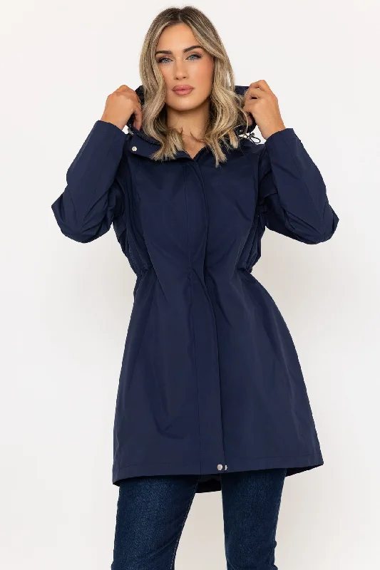 Rain Mac Coat in Navy Women's summer jackets