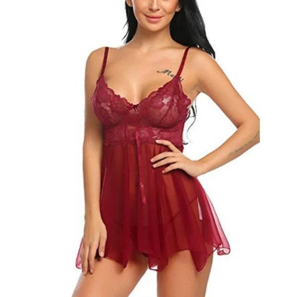 Short Nighty For Women With G-String | Wedding Nighty for Women | Short Babydoll Nighty Breathable pajama sets