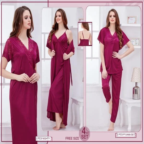 Stylish Ladies Bridal 4Pc Gown Nighty Set For Women Nordstrom pajama sets