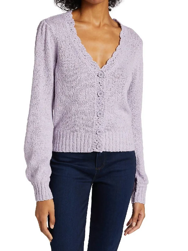 Joyce Cardigan In Lavender Multi Fashionable sweaters