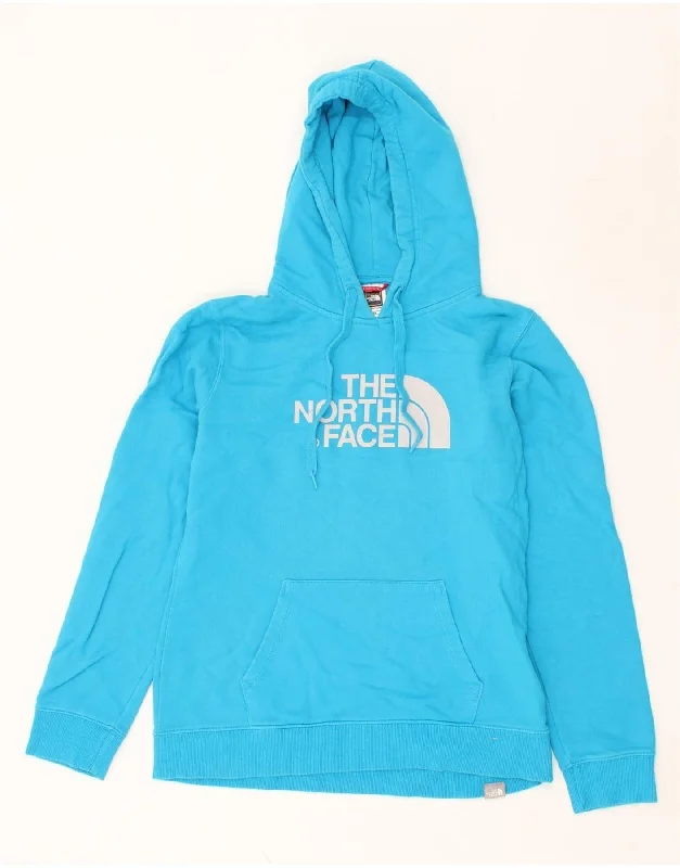 THE NORTH FACE Womens Graphic Hoodie Jumper UK 12 Medium Blue Cotton Cardigan sweaters