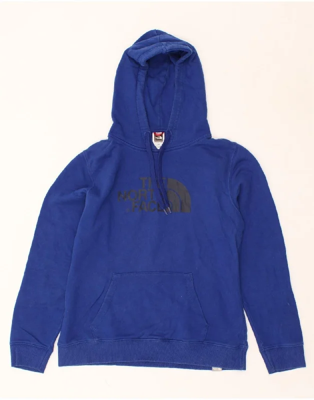 THE NORTH FACE Womens Graphic Hoodie Jumper UK 14 Medium Blue Cotton Wool sweaters