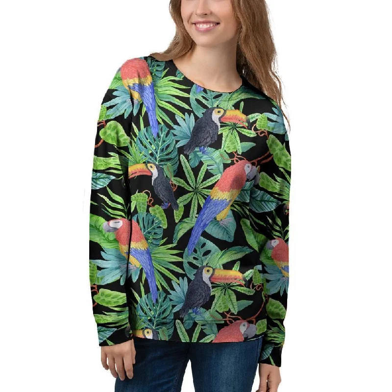 Tropical Bird Hawaiian Print Women's Sweatshirt Work sweaters