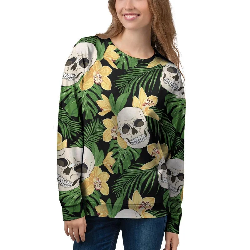 Tropical Floral Skull Women's Sweatshirt Adidas sweaters