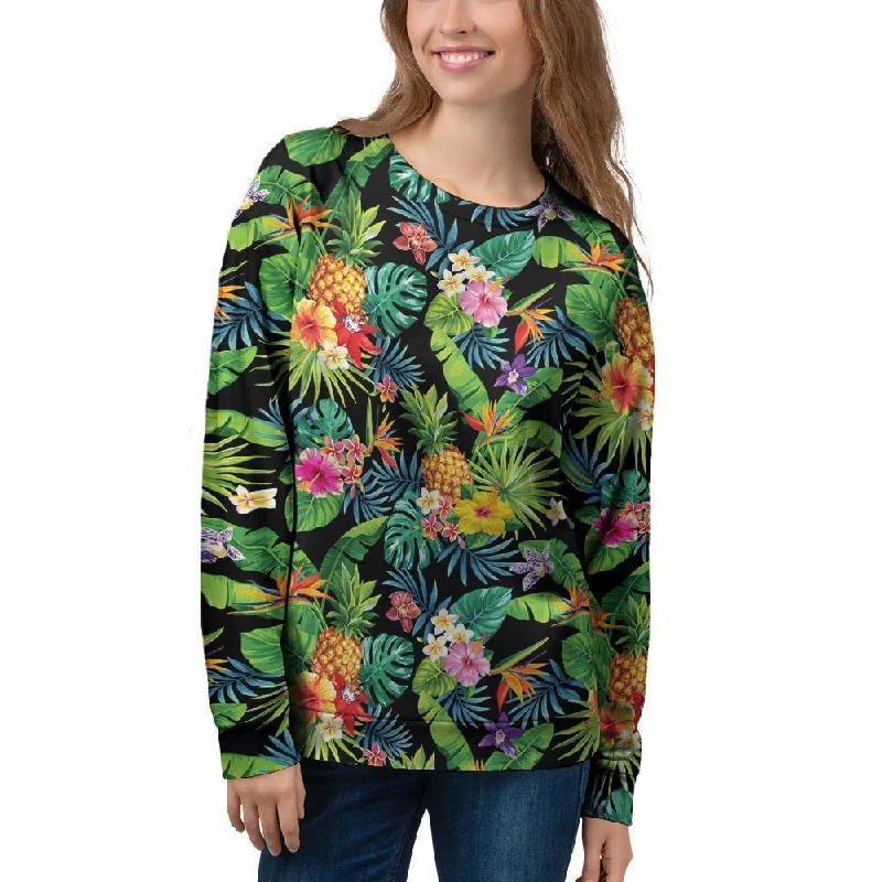 Tropical Hawaiian Floral Print Women's Sweatshirt Layering sweaters