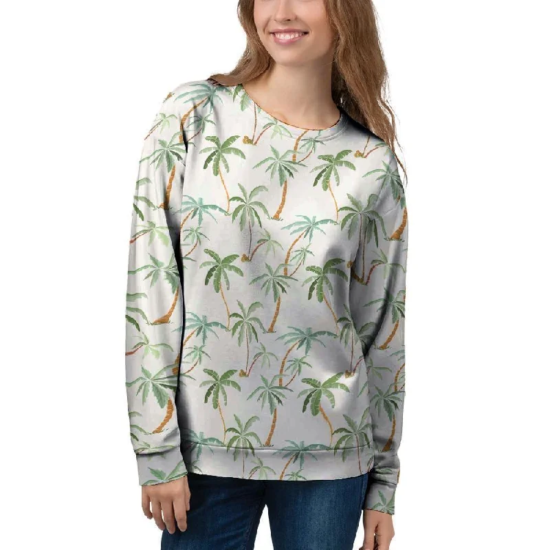 Tropical Palm Tree Hawaiian Print Women's Sweatshirt Turtleneck sweaters