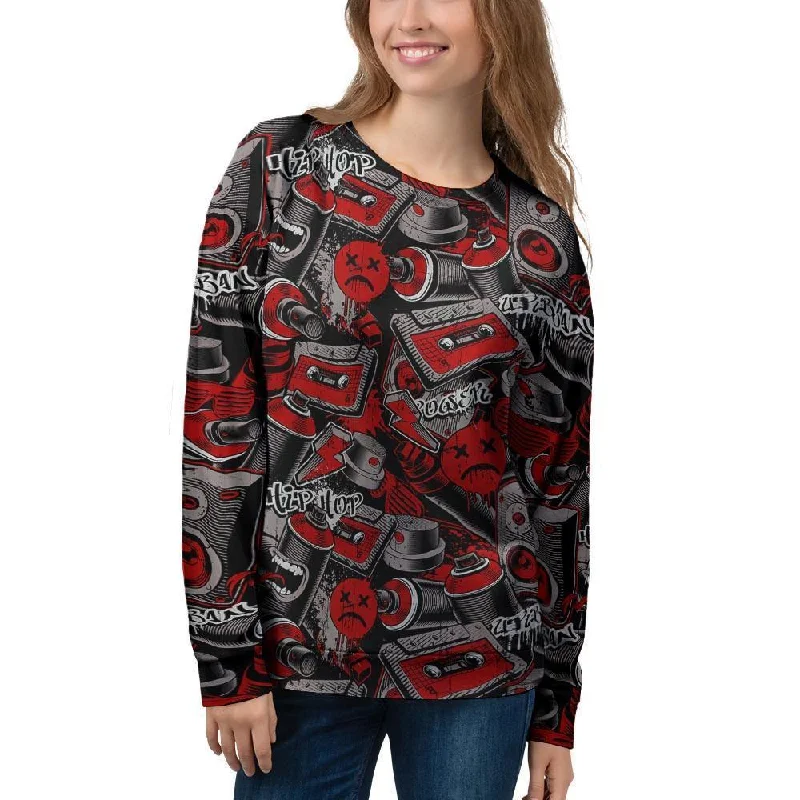 Urban Graffiti HipHop Print Women's Sweatshirt Luxury sweaters