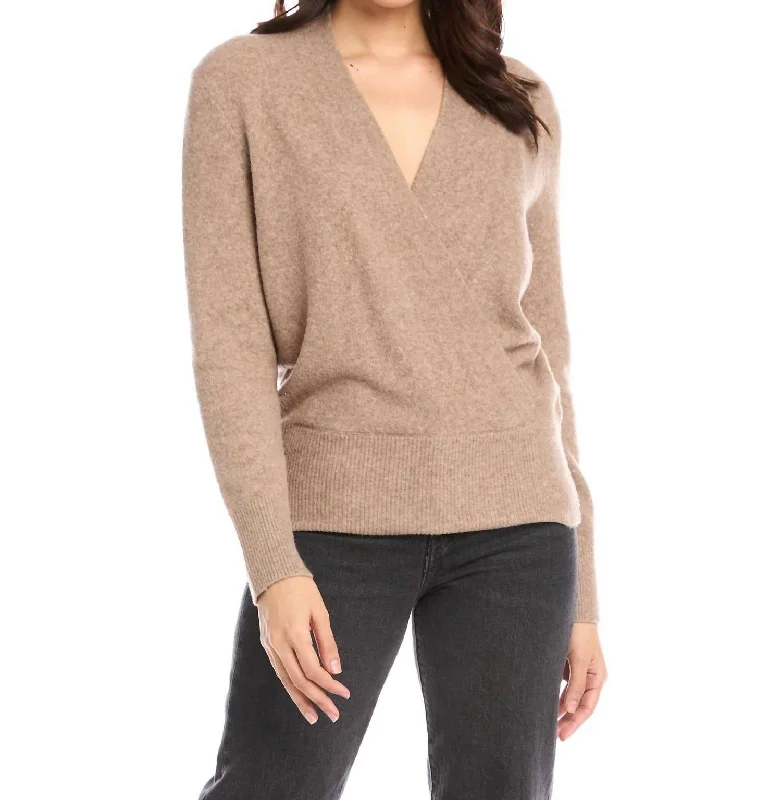 Wrap Sweater In Wheat College sweaters