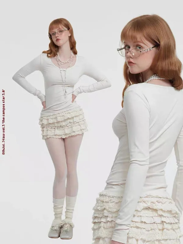 [Customizable] Coquette Sweetheart White Sweatshirts and Skirt Set Side-tie unclassified skirts