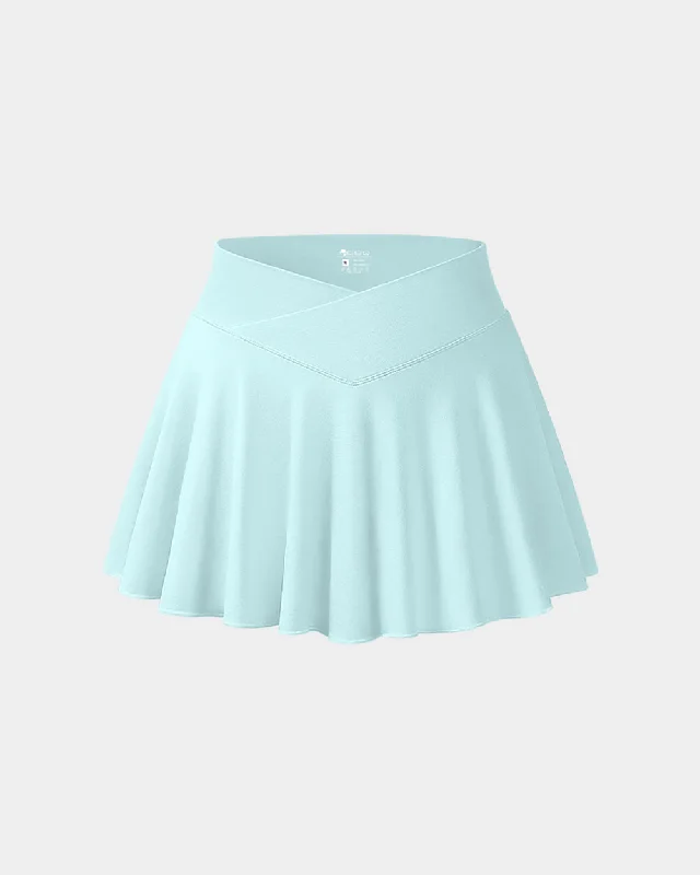 Flowy Sexy Basic Stretchy Cross Over Casual Skirts Pleated unclassified skirts