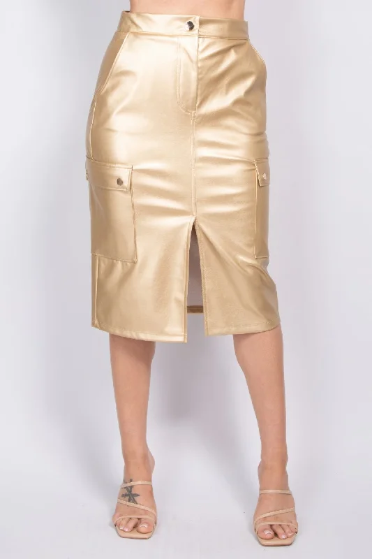 Faux Leather High-rise Cargo Skirt Elegant evening unclassified skirts