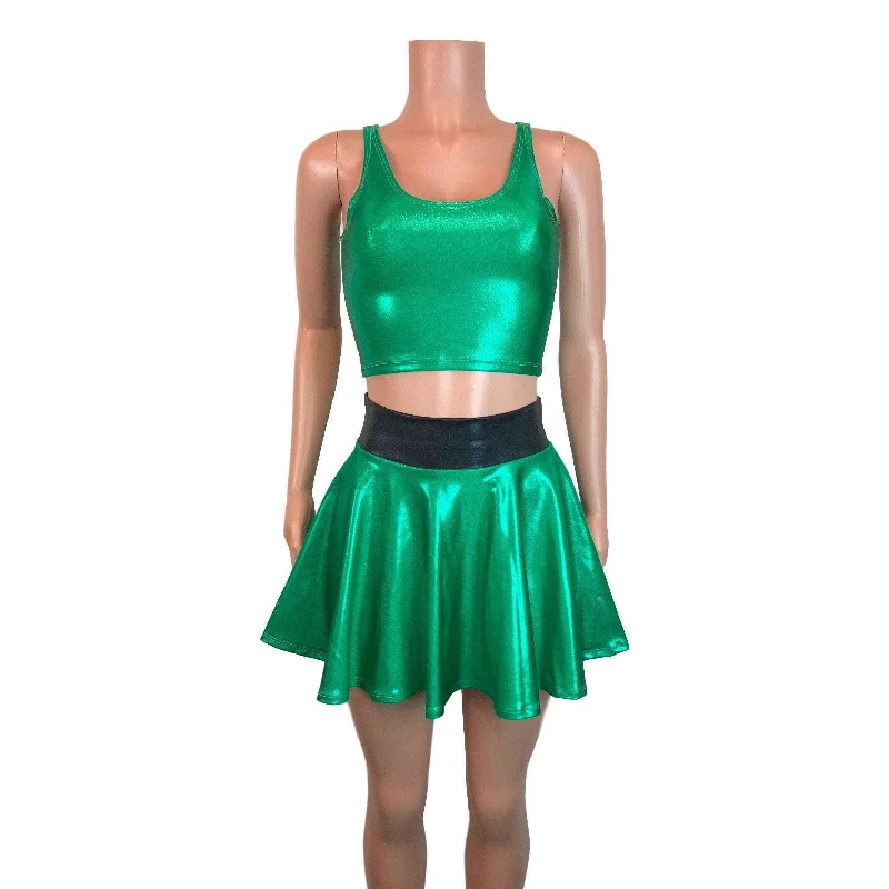 PowerPuff Girls BUTTERCUP Costume W/ Green Skater Skirt and Crop Top Neutral tone unclassified skirts