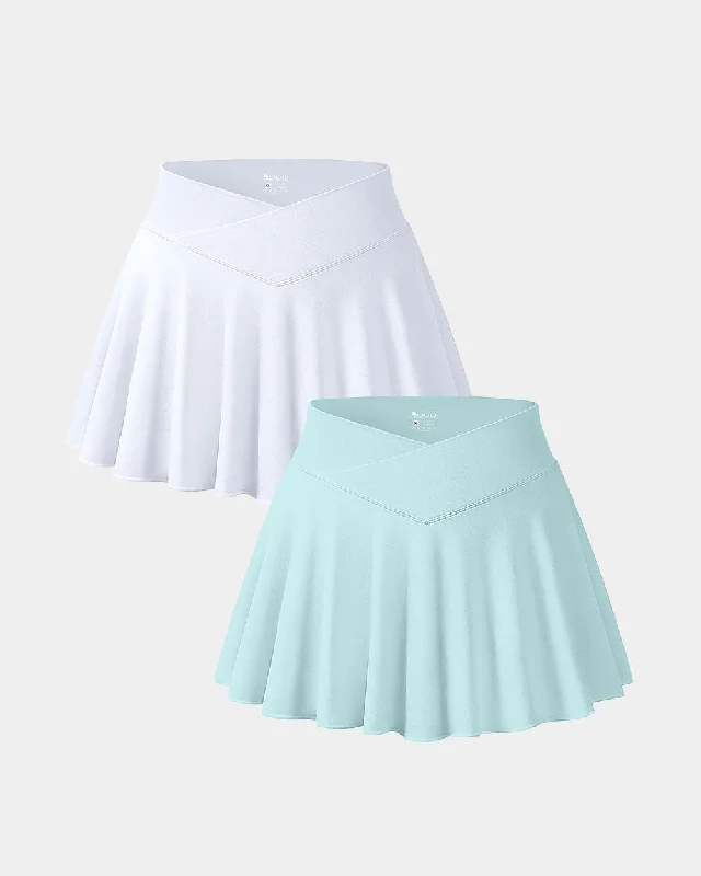 Skirts 2 in 1  Cross Over Flared Casual Skirts Anniversary unclassified skirts