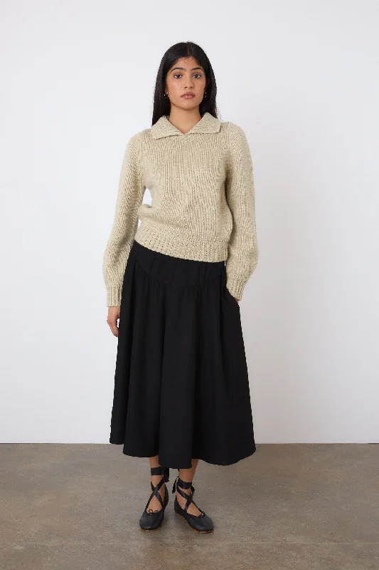 The Deba Wool Skirt, Onyx Trendy new unclassified skirts