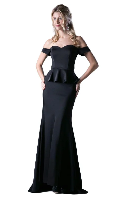 Cinderella Divine - CF134 Off Shoulder Peplum Trumpet Gown Luxury party dresses