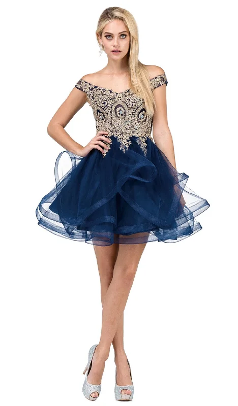 Dancing Queen - 3000 Gold Lace Overlay and Tulle A Line Cocktail Dress Edgy party dresses