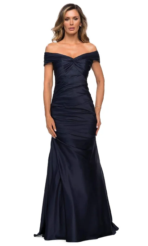 La Femme - Pleated Bodice Trumpet Evening Dress 28047SC Spring party dresses