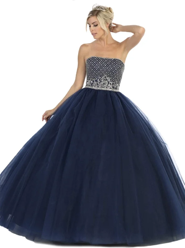 May Queen - LK114 Strapless Embellished Ballgown Trendy party dresses under $50