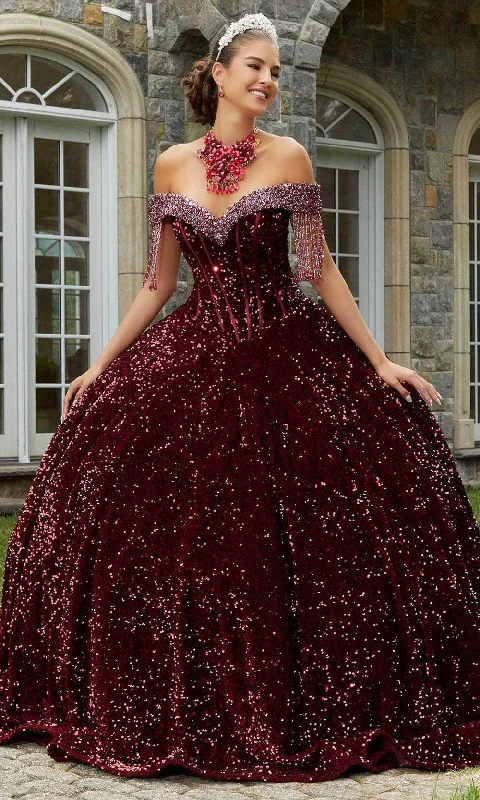 Mori Lee 60177 - Beaded Velvet Quinceanera Ballgown Office party dresses