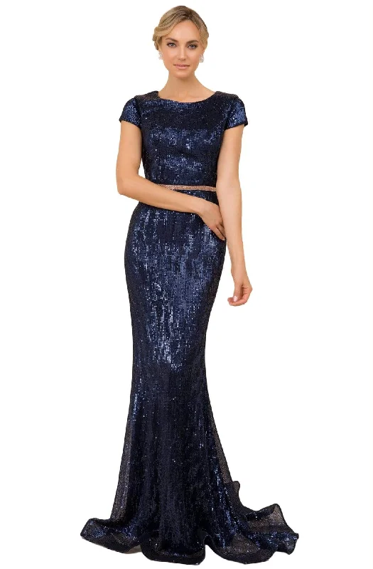 Nox Anabel - F338 Cap Sleeve Sequined Mermaid Gown Best party dresses for curvy figures