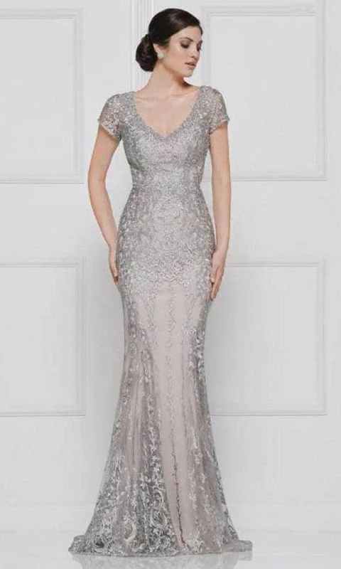 Rina Di Montella - Lace Applique Trumpet Evening Dress RD2657 Leather party dresses