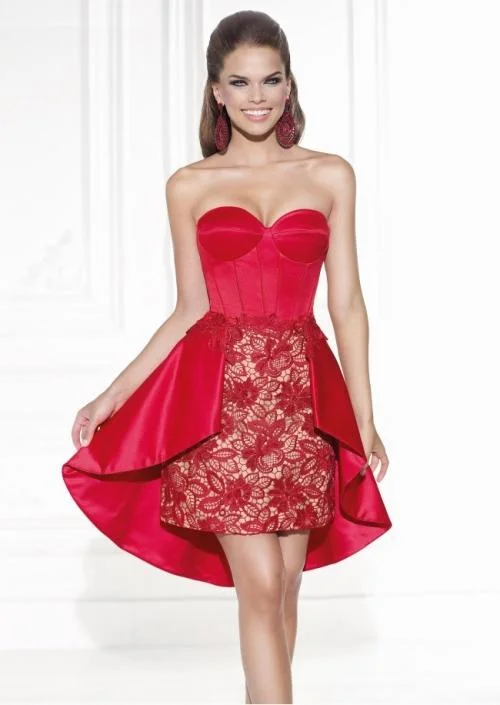 Tarik Ediz - Strapless Cocktail Dress 90452 Cute floral print party dresses