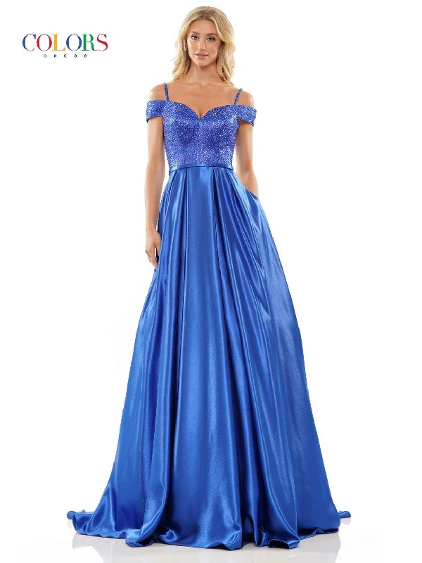 Colors G1096 Prom Long Off Shoulder Ball Gown Prom maxi dresses