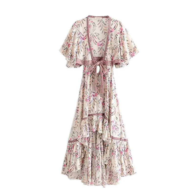 Chic Summer Vintage Floral Print Asymmetrical Boho Dress Forever 21 floral dresses