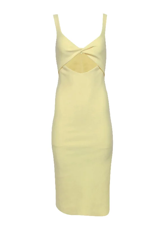 Bec & Bridge - Pale Yellow Cut Out Sleeveless Dress Sz 4 Fashionable unclassified dresses