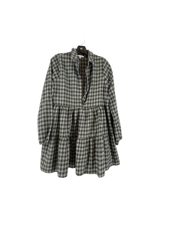 Dress Casual Short By Hyfve In Plaid Pattern, Size: L White Mini Skirt