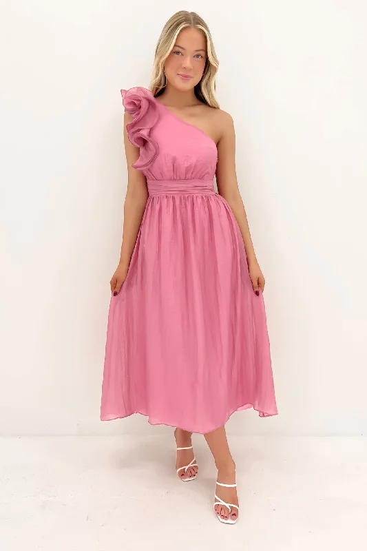 Colby Midi Dress Pink Button-front Midi Skirt