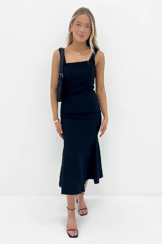 Katelyn Midi Dress Black Elegant Midi Look