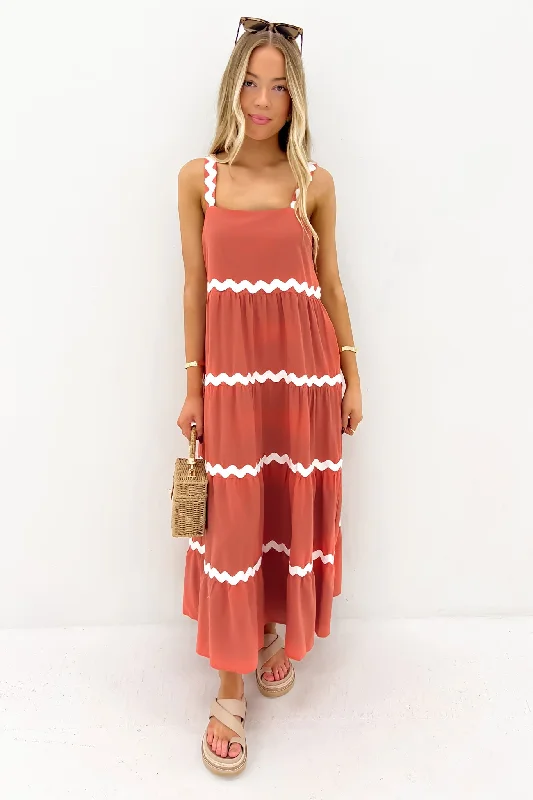 Peggy Midi Dress Watermelon Boho Chic Midi